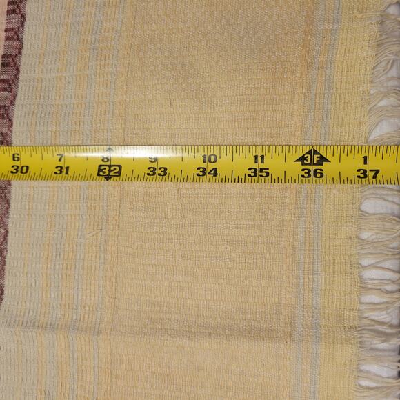 Vintage MCM Southwest Mexican Tablecloth Woven 2 Matching Napkins Fine Quality - Picture 10 of 11